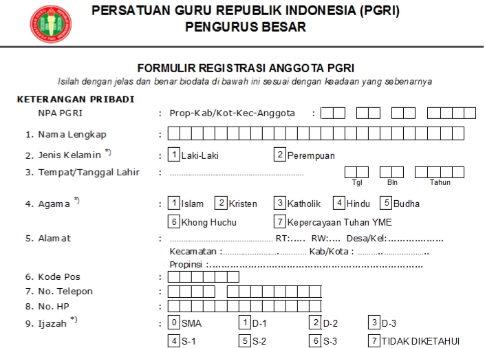 Pendaftaran PGRI Palu - Persatuan Guru Republik Indonesia Cabang Palu